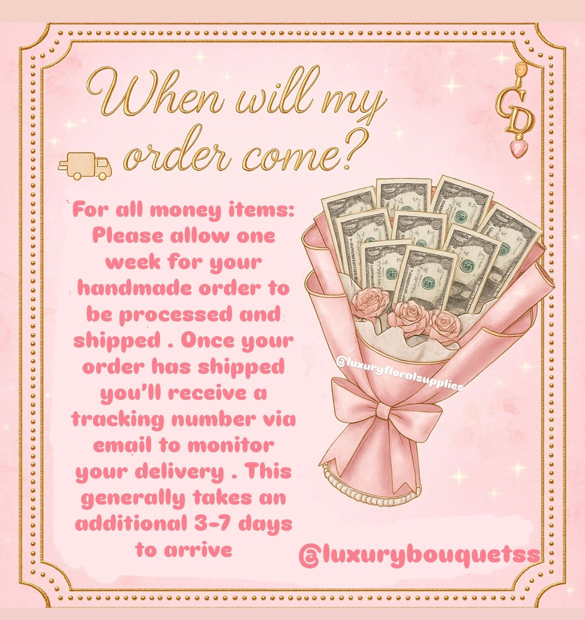 $1 Small floral bouquet ($30 cash inside)