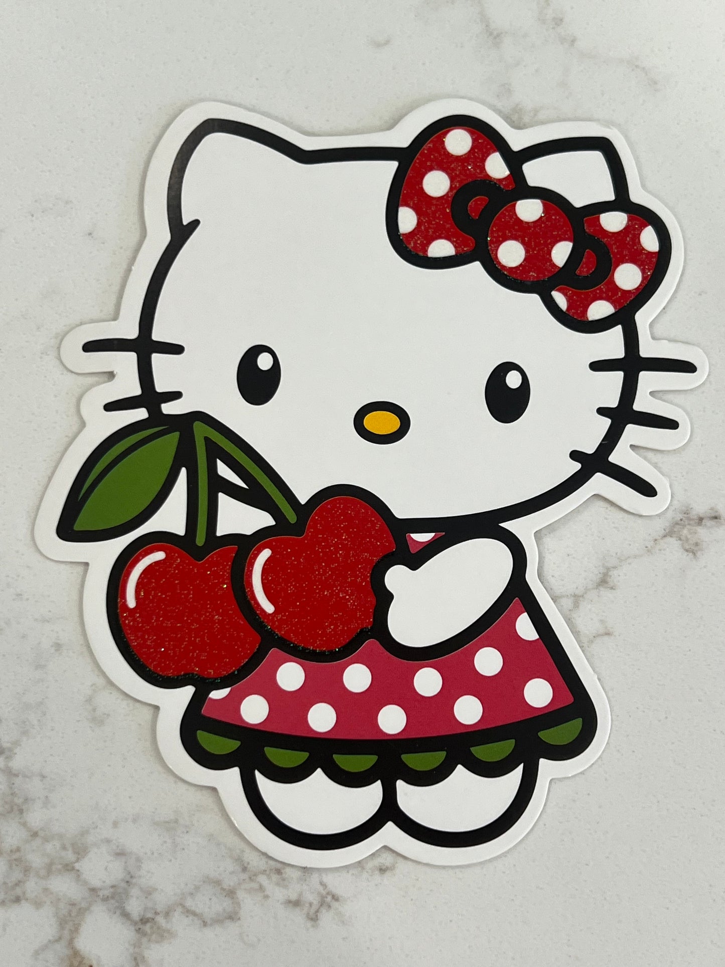 Sparkly cherry hello kitty