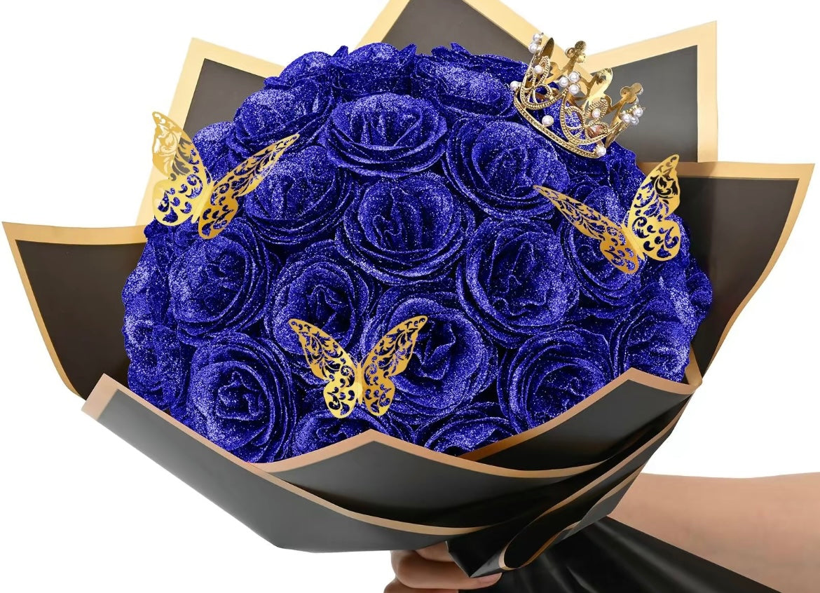 30 artificial glitter roses