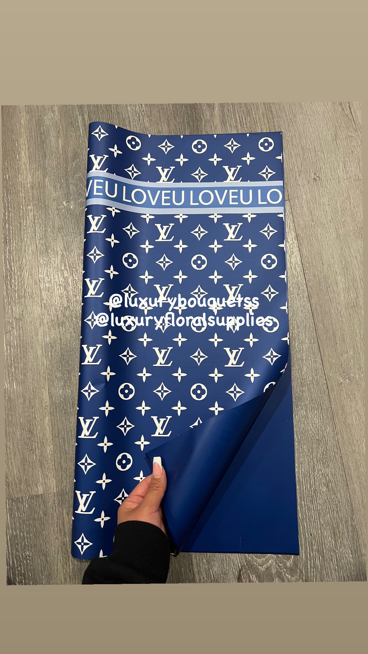 blue lv wrapping paper