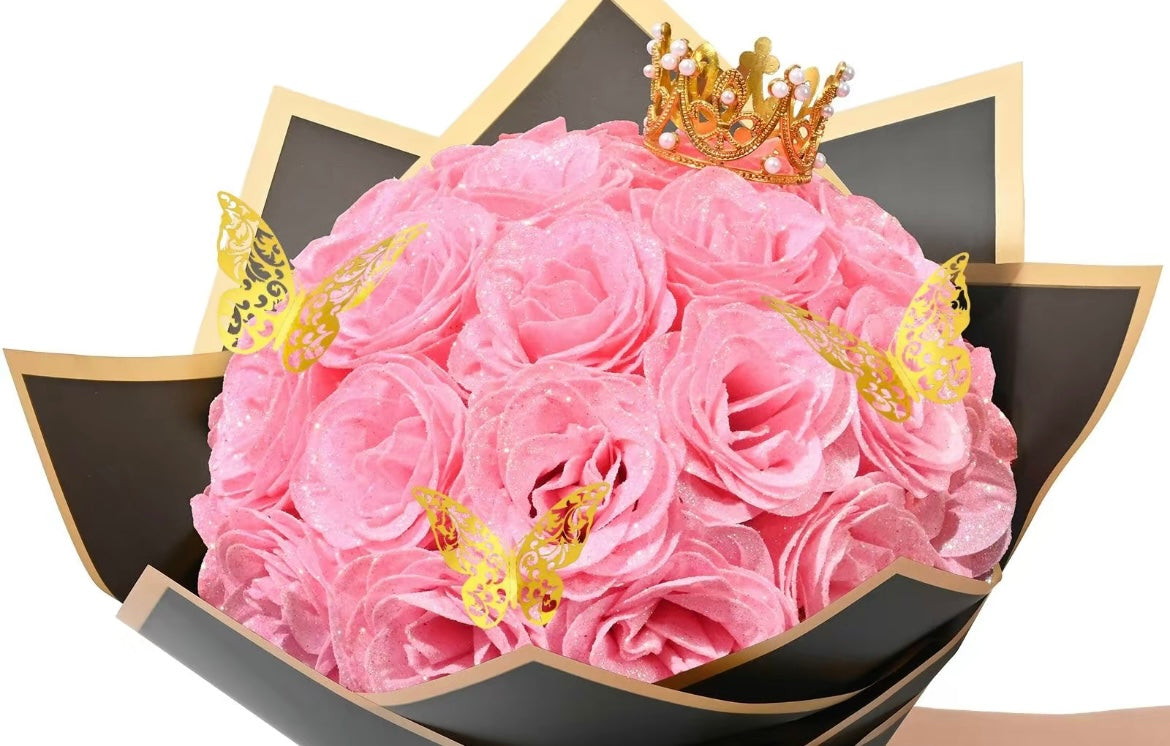 30 artificial glitter roses