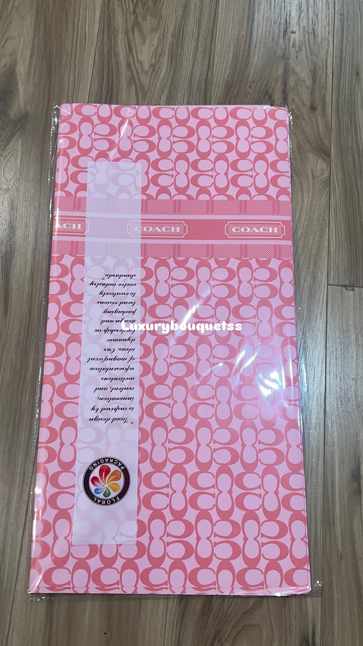 Pink coach wrapping paper